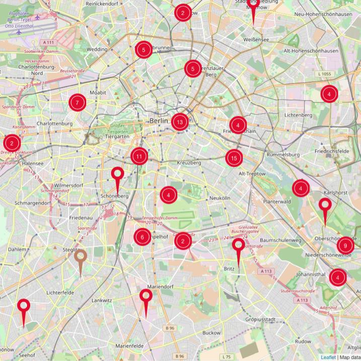 Interaktive Karte des Berliner Zentrums für Industriekultur