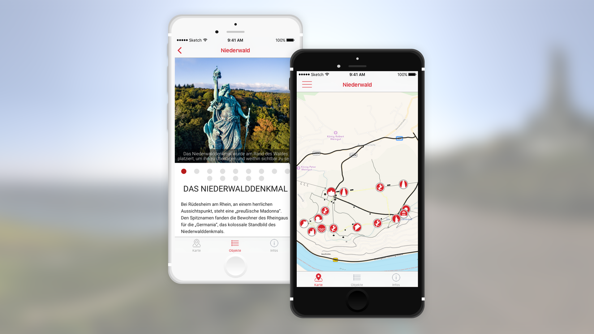 Mit der App durch den Osteinschen Park zum Niederwald-Denkmal